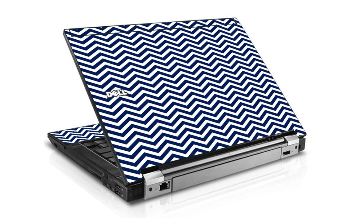 Blue Wavy Chevron Dell E4300 Laptop Skin