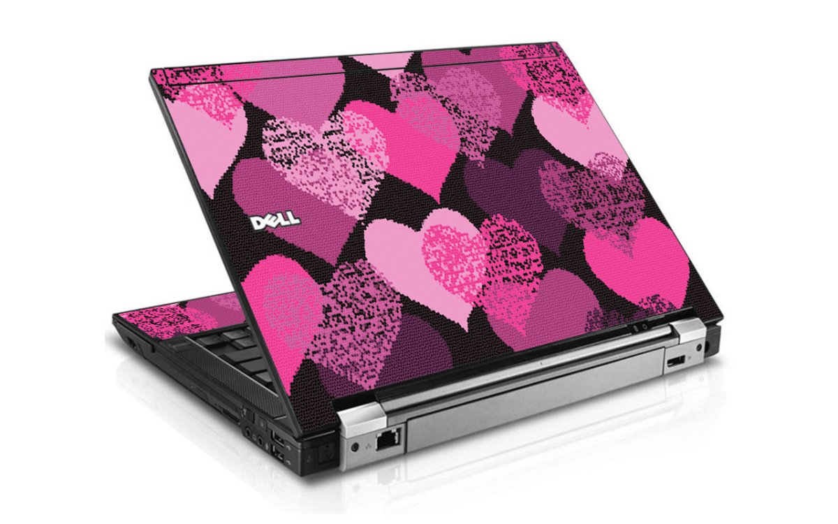 Pink Mosaic Hearts Dell E4300 Laptop Skin