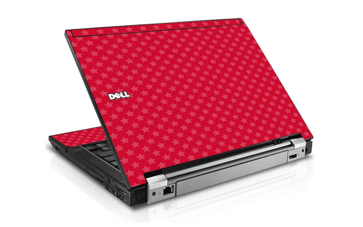 Red Pink Stars Dell E4300 Laptop Skin