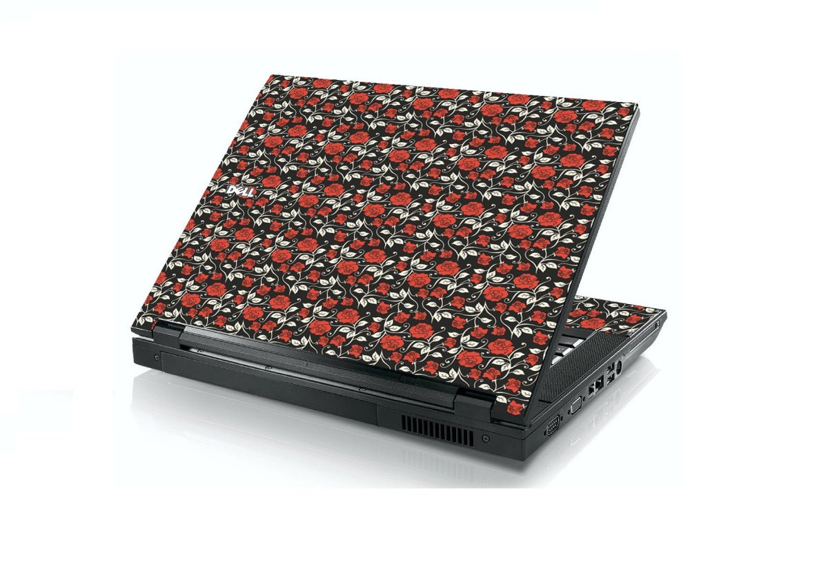 Black Red Roses Dell E5400 Laptop Skin