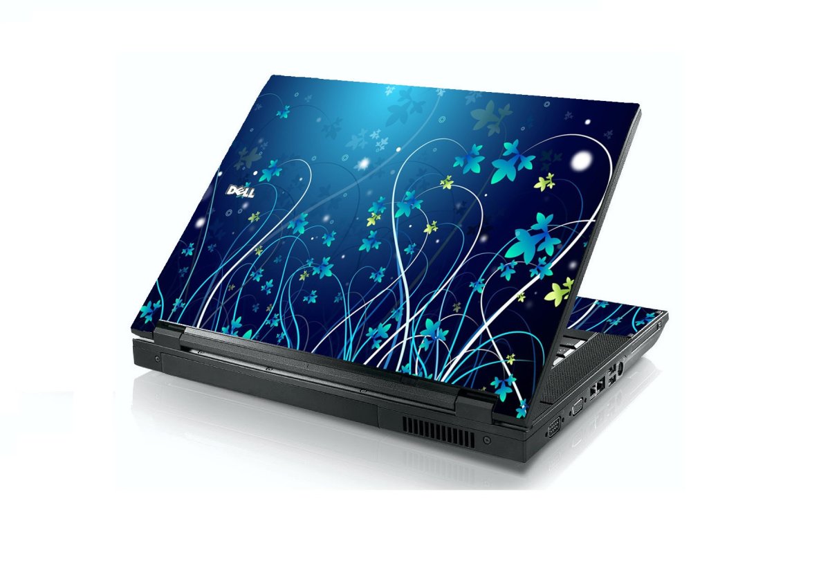Blue Flowers Dell E5400 Laptop Skin