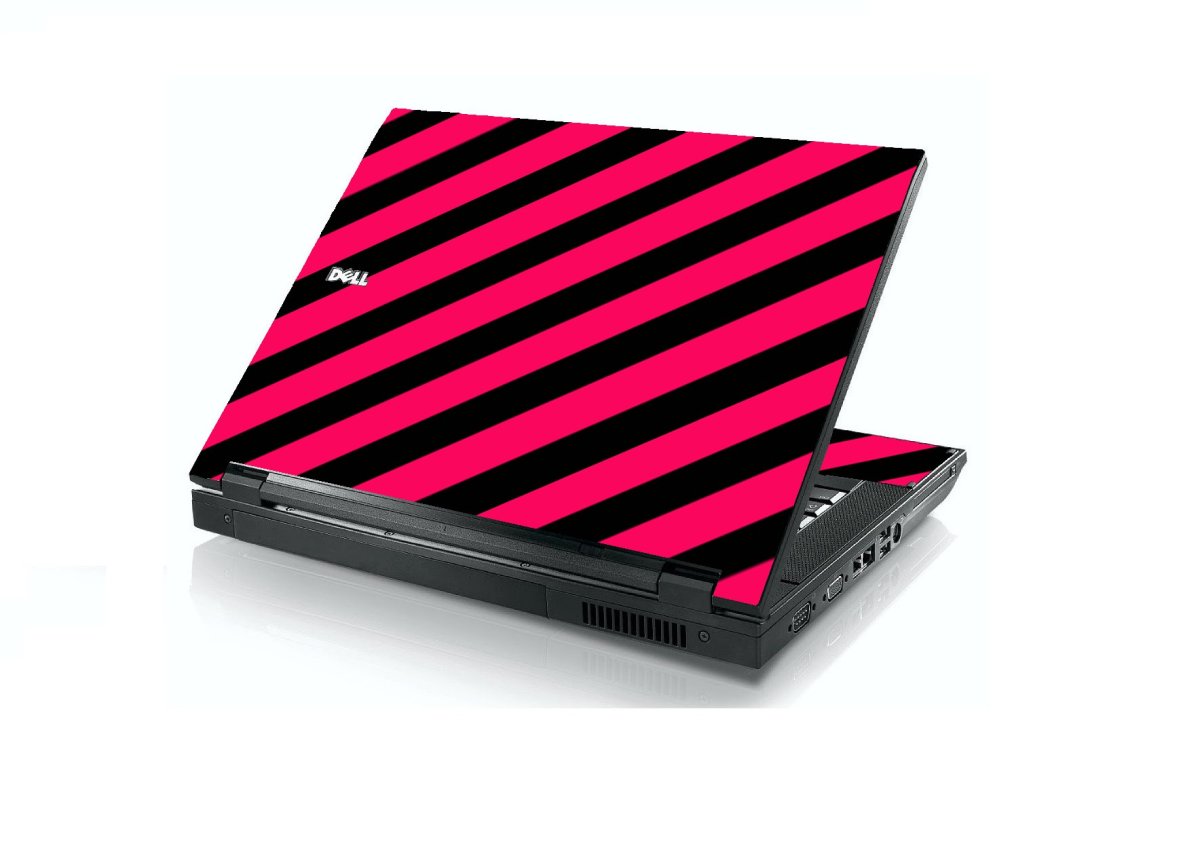 Pink Black Stripes Dell E5400 Laptop Skin