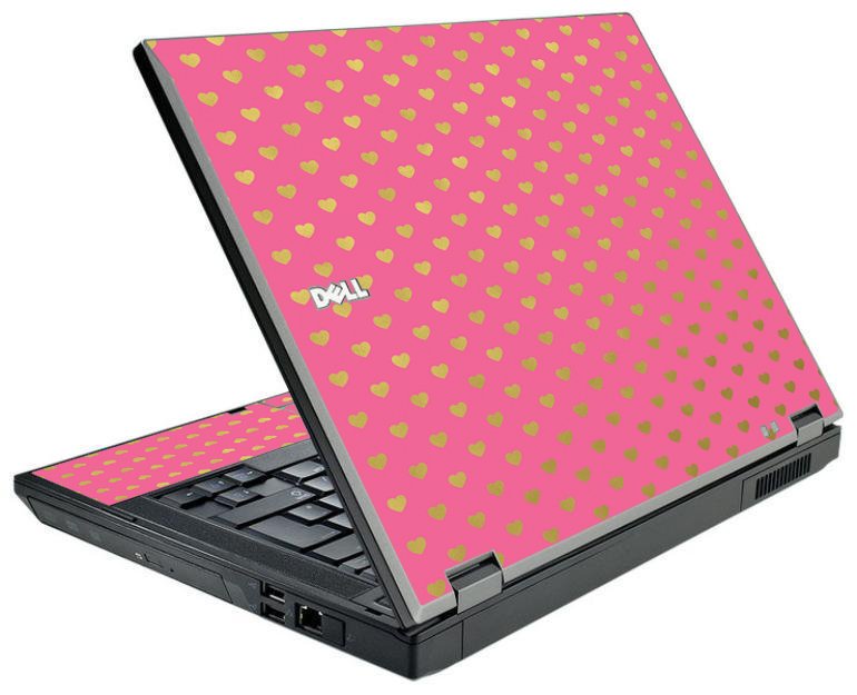 Pink With Gold Hearts Dell E5410 Laptop Skin