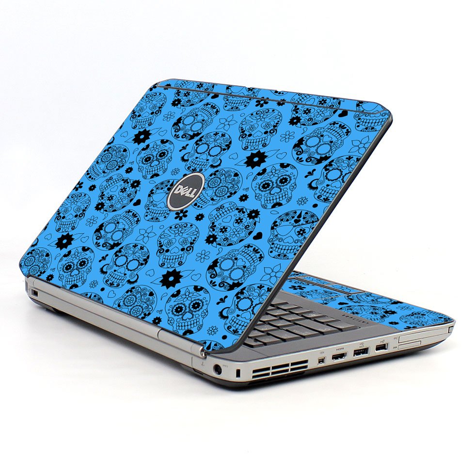 Crazy Blue Sugar Skulls Dell E5420 Laptop Skin