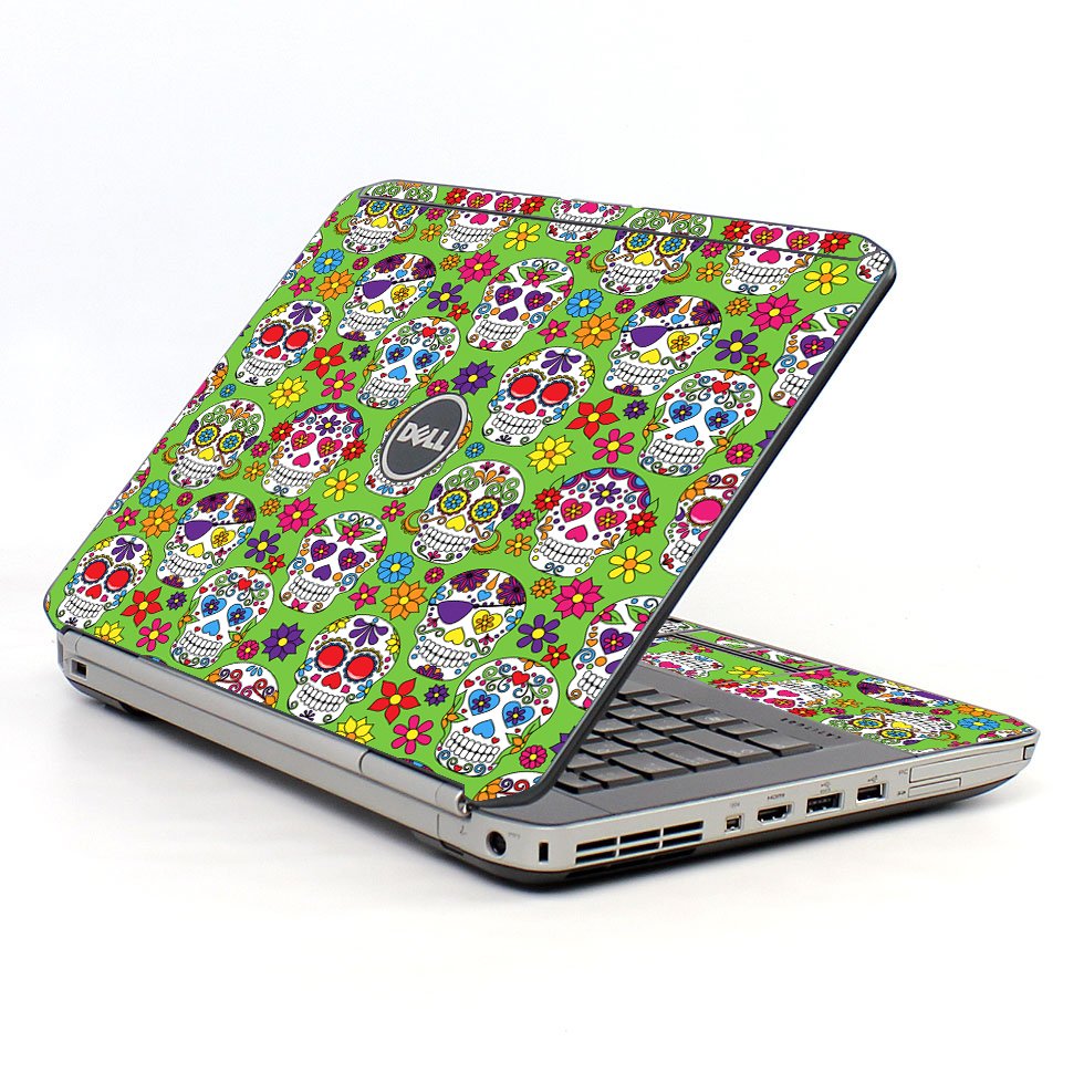 Green Sugar Skulls Dell E5420 Laptop Skin
