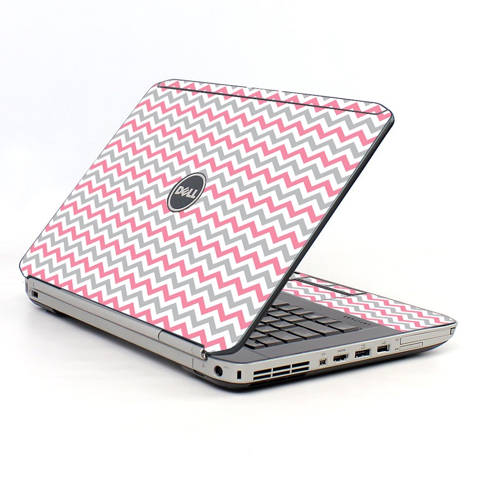 Pink Grey Chevron Waves Dell E5420 Laptop Skin