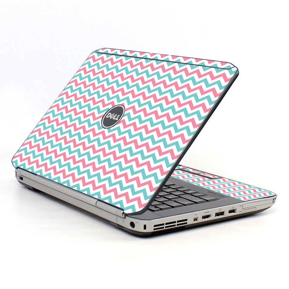 Pink Teal Chevron Waves Dell E5420 Laptop Skin