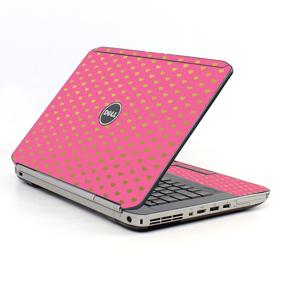 Pink With Gold Hearts Dell E5420 Laptop Skin