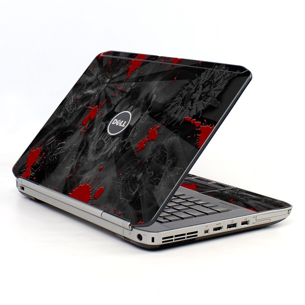 Black Skulls Red Dell E5430 Laptop Skin