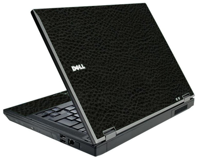 Black Leather Dell E5500 Laptop Skin