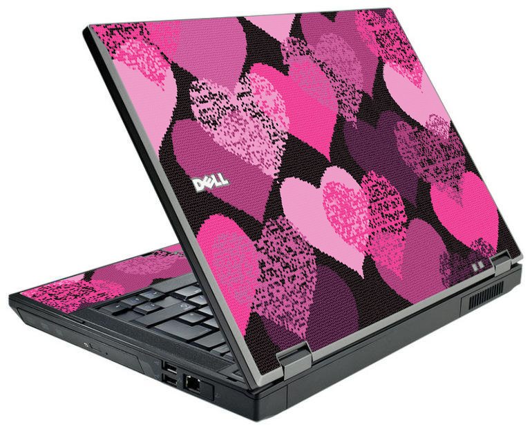 Pink Mosaic Hearts Dell E5500 Laptop Skin