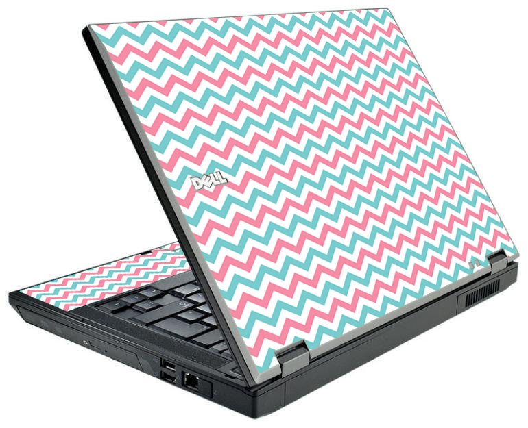 Pink Teal Chevron Waves Dell E5500 Laptop Skin