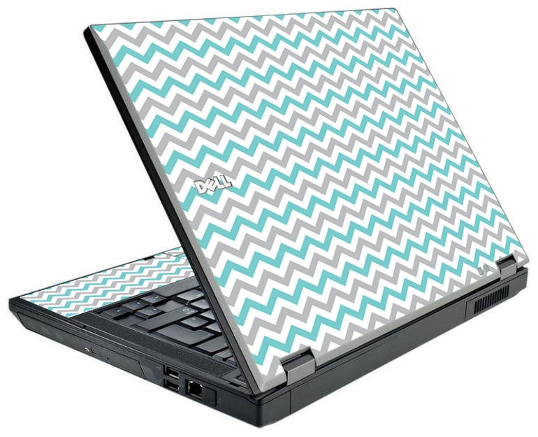 Teal Grey Chevron Wave Dell E5500 Laptop Skin