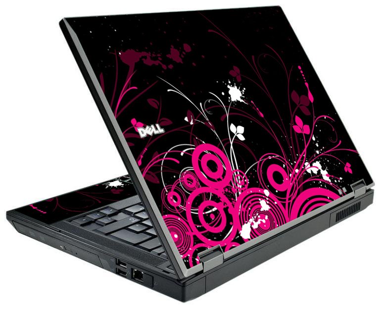 Black Pink Butterfly Dell E5510 Laptop Skin