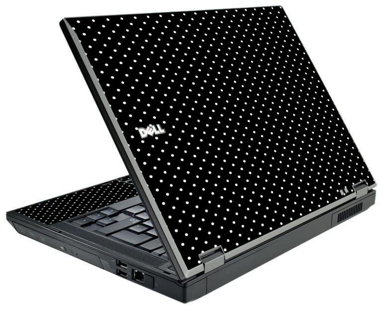 Black Polka Dots Dell E5510 Laptop Skin