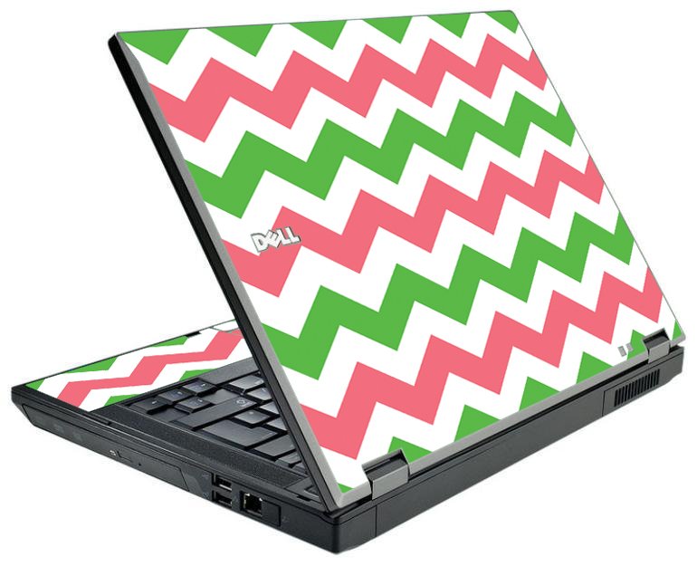 Green Pink Chevron Dell E5510 Laptop Skin