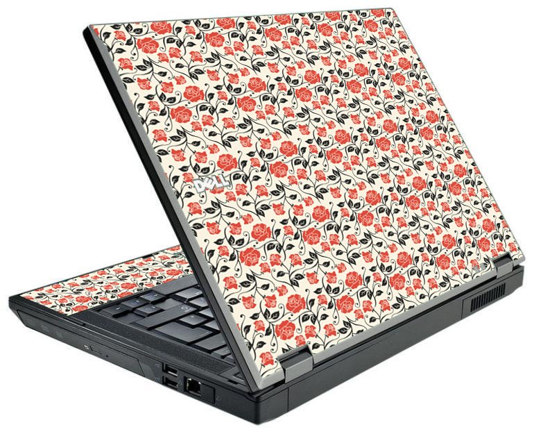 Pink Black Roses Dell E5510 Laptop Skin
