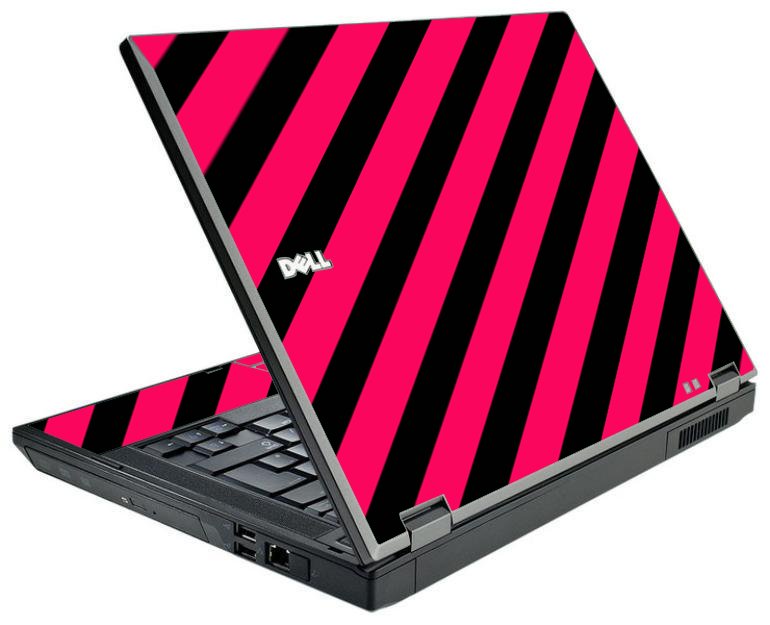 Pink Black Stripes Dell E5510 Laptop Skin