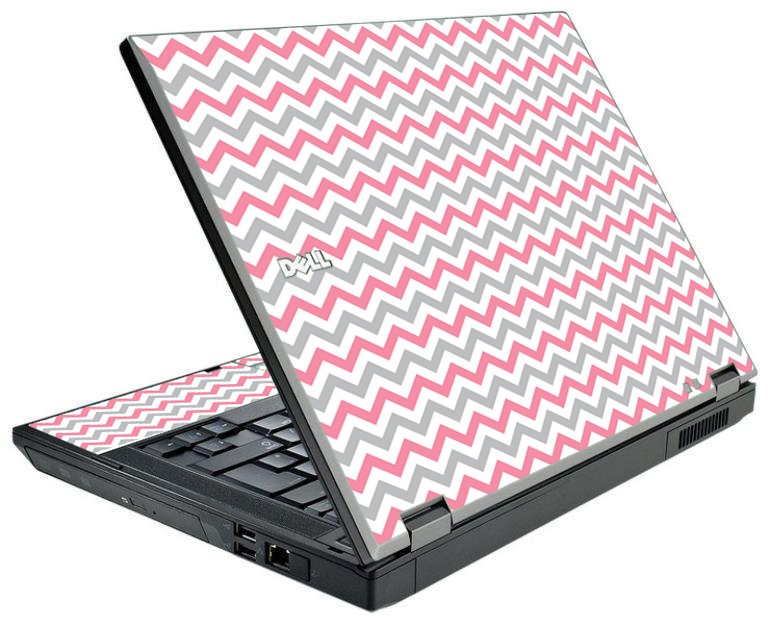 Pink Grey Chevron Waves Dell E5510 Laptop Skin