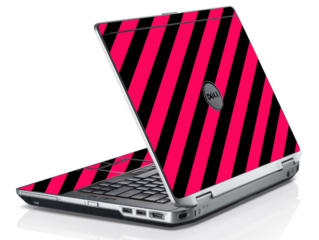 Pink Black Stripes Dell E6220 Laptop Skin