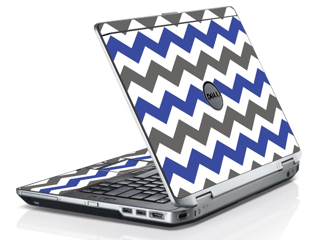 Grey Blue Chevron Dell E6320 Laptop Skin
