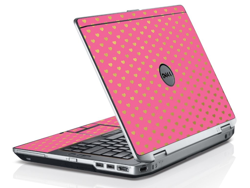 Pink Gold Hearts Dell E6320 Laptop Skin