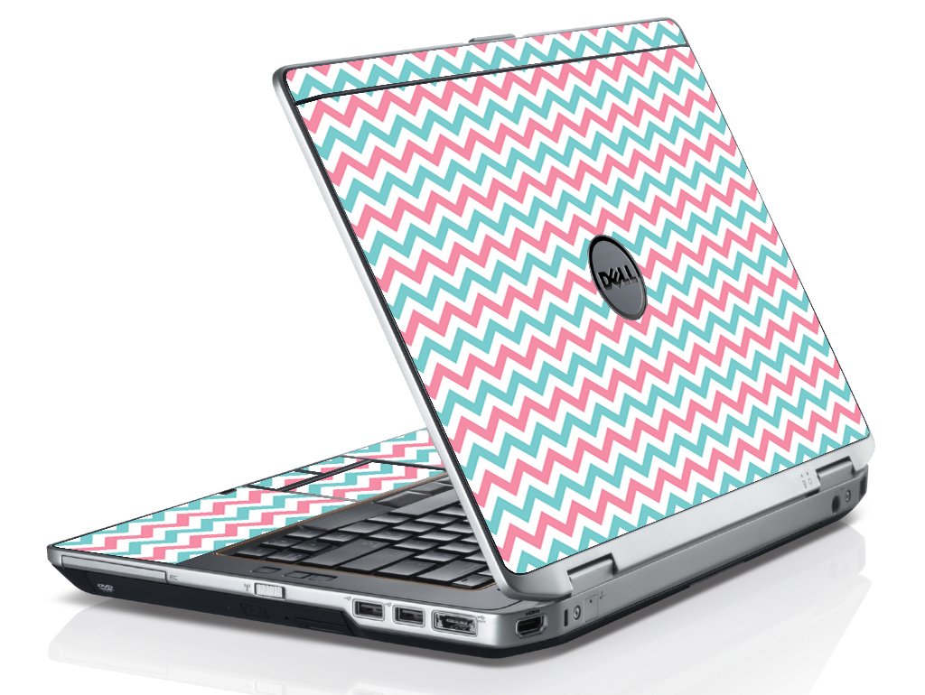 Pink Teal Chevron Waves Dell E6320 Laptop Skin