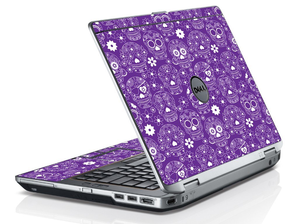 Purple Sugar Skulls Dell E6320 Laptop Skin