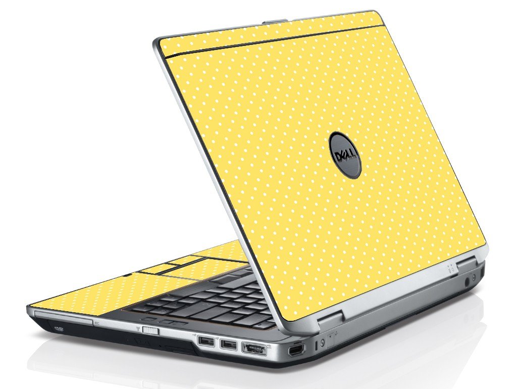 Yellow Polka Dot Dell E6320 Laptop Skin