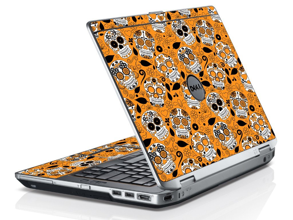 Orange Sugar Skulls Dell E6330 Laptop Skin