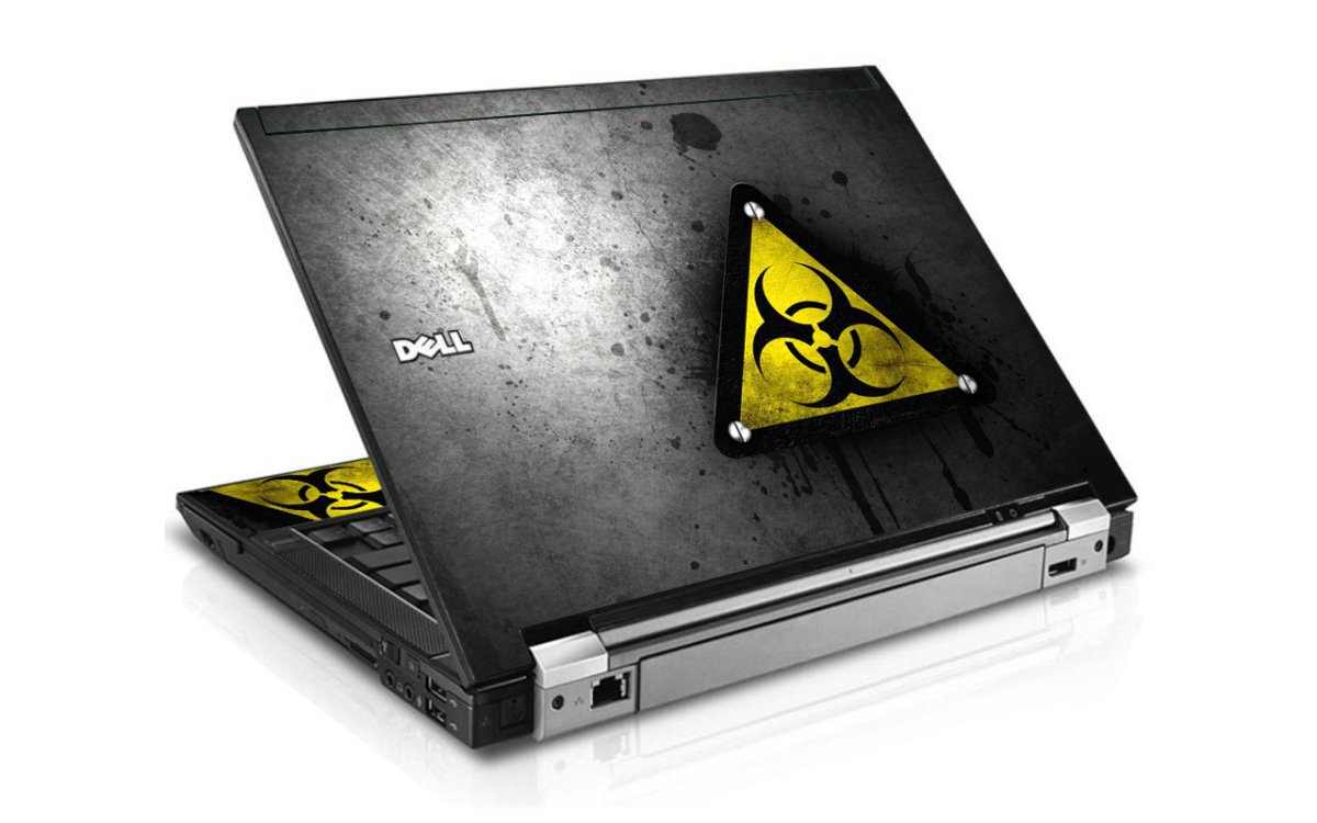 Black Caution Dell E6400 Laptop Skin