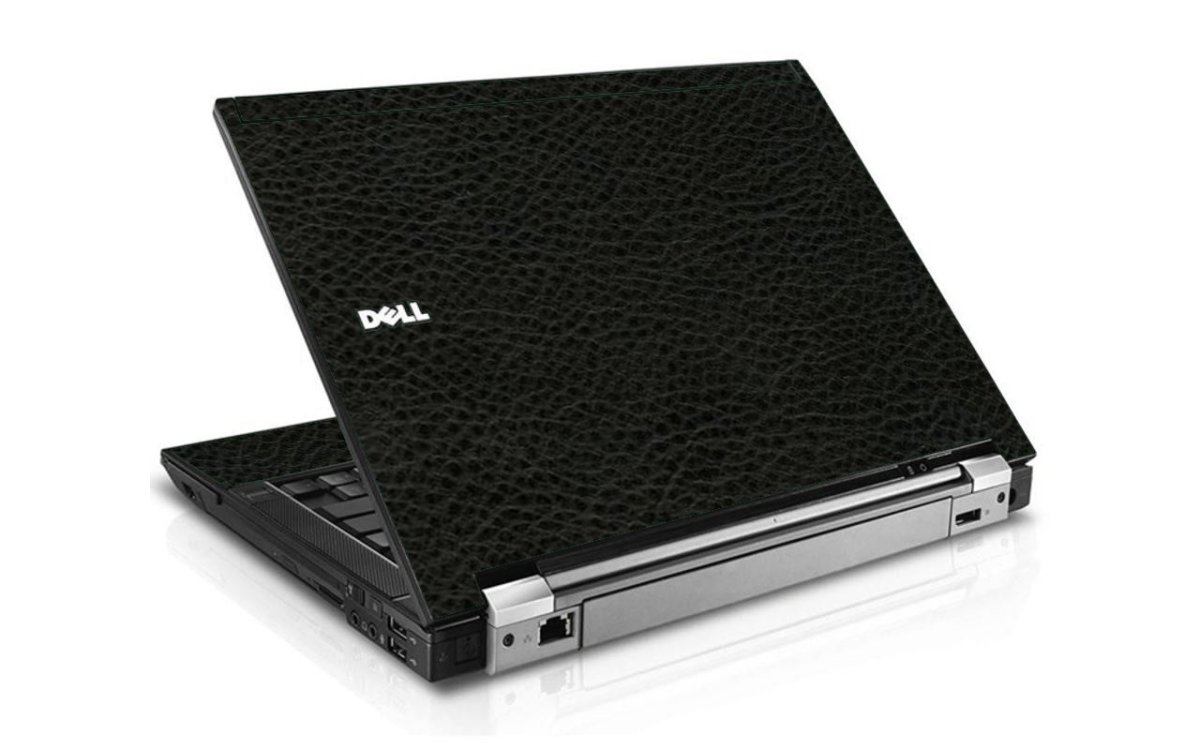 Black Leather E6400 Laptop Skin
