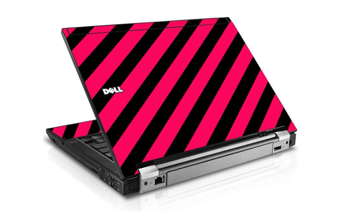 Pink Black Stripes Dell E6400 Laptop Skin