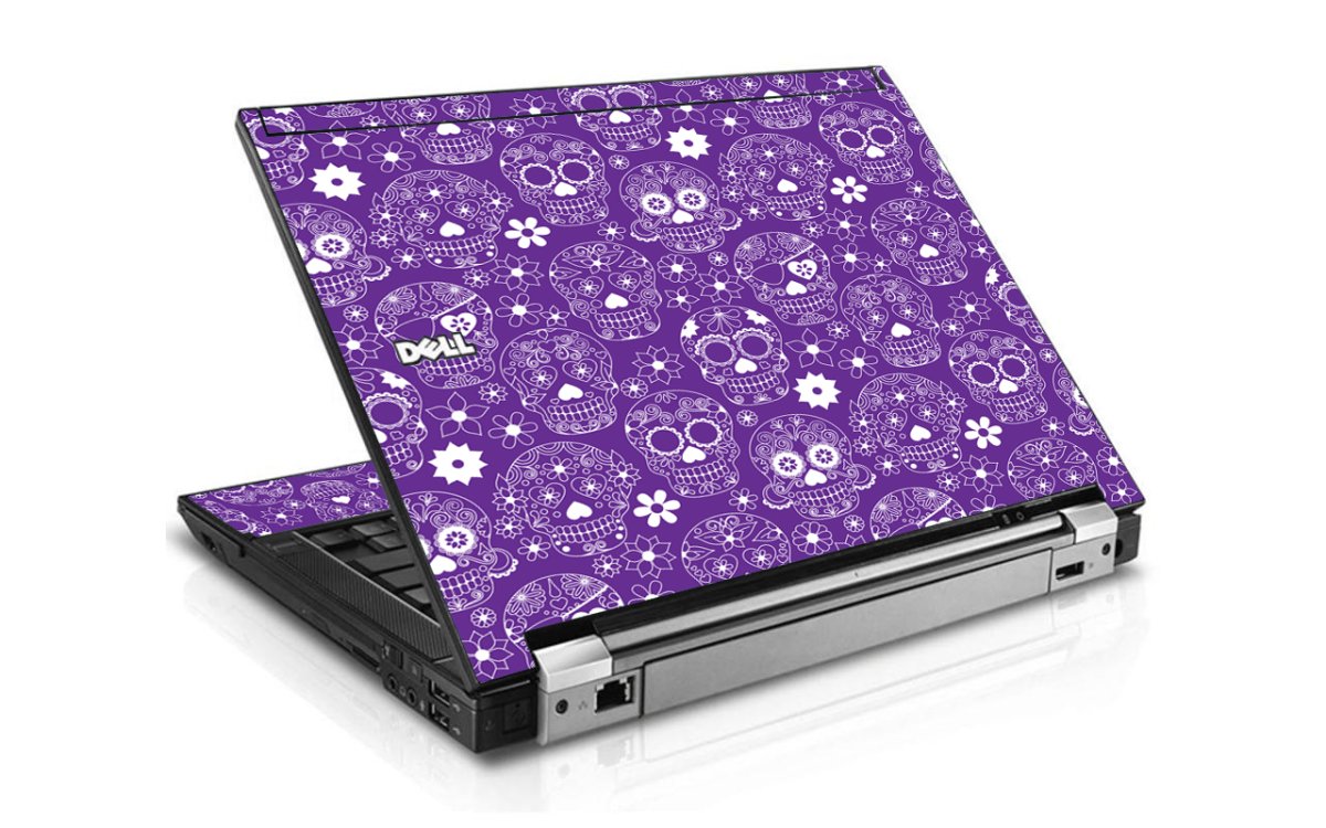Purple Sugar Skulls Dell E6410 Laptop Skin