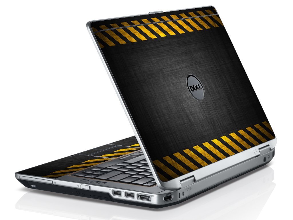 Black Caution Stripes Dell E6420 Laptop Skin