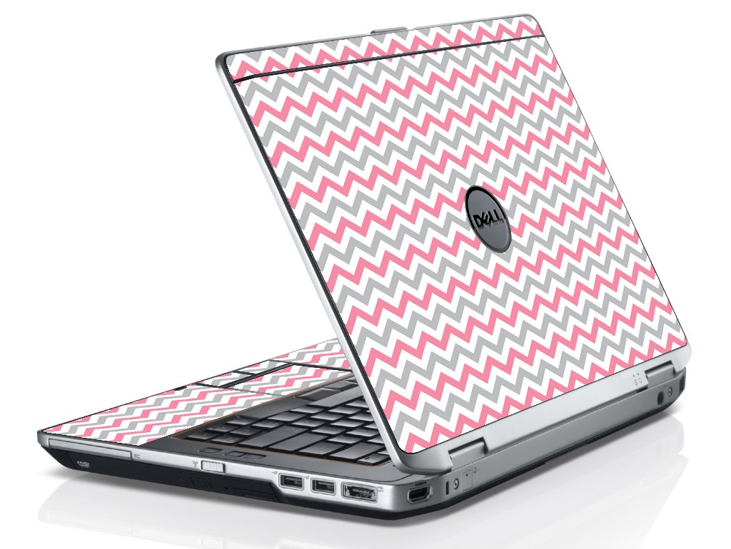 Pink Grey Chevron Waves Dell E6430 Laptop Skin