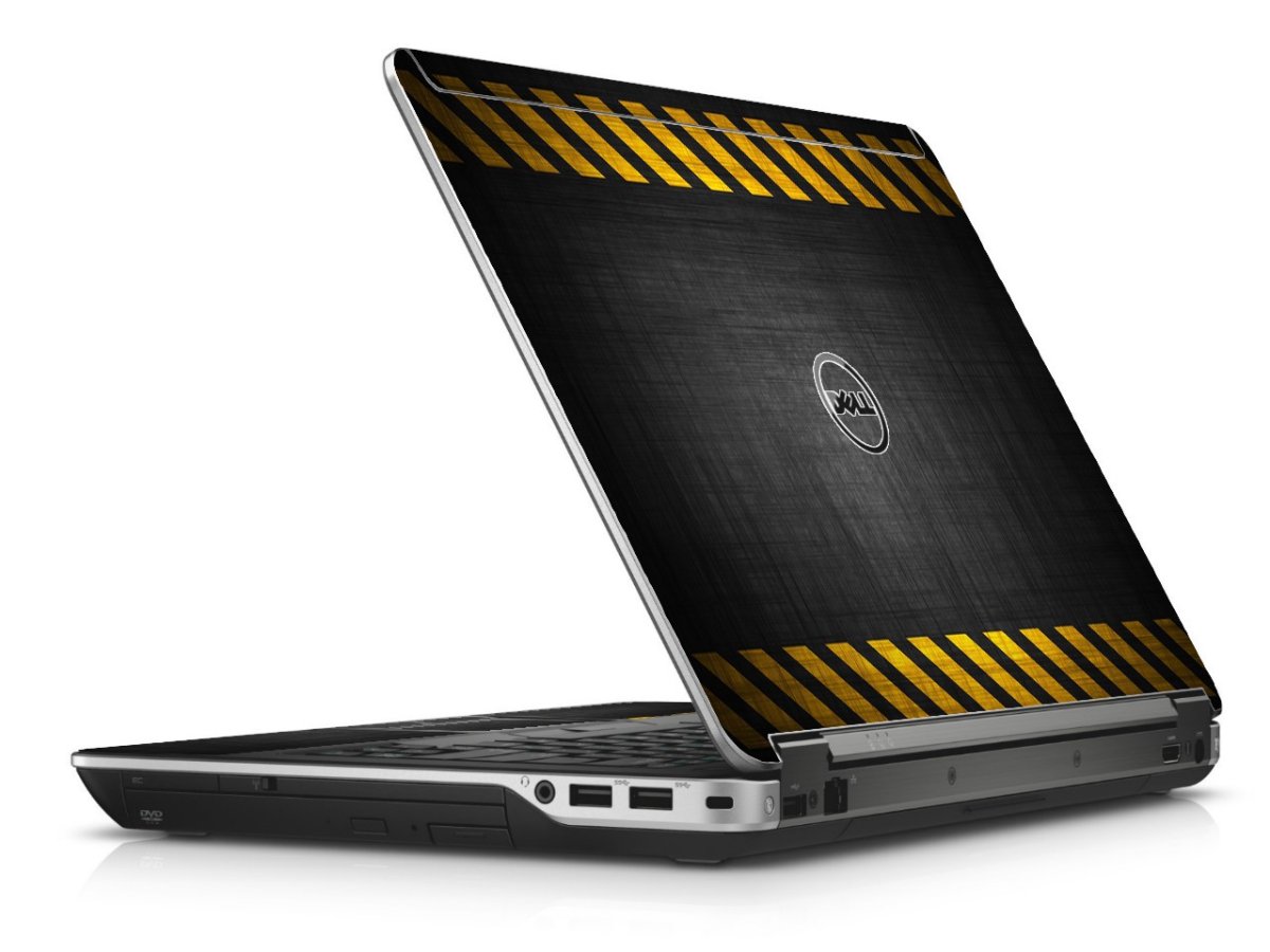 Black Caution Border Dell E6440 Laptop Skin