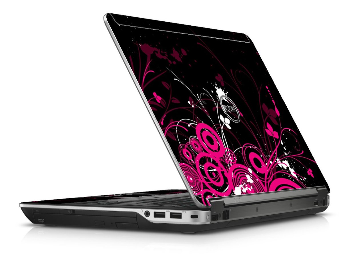 Black Pink Butterfly Dell E6440 Laptop Skin