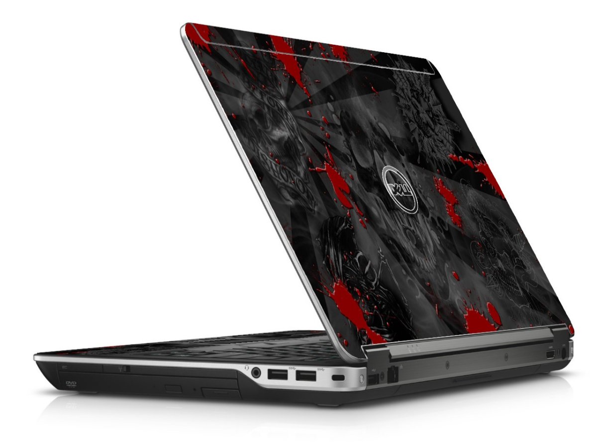 Black Skulls Red Dell E6440 Laptop Skin