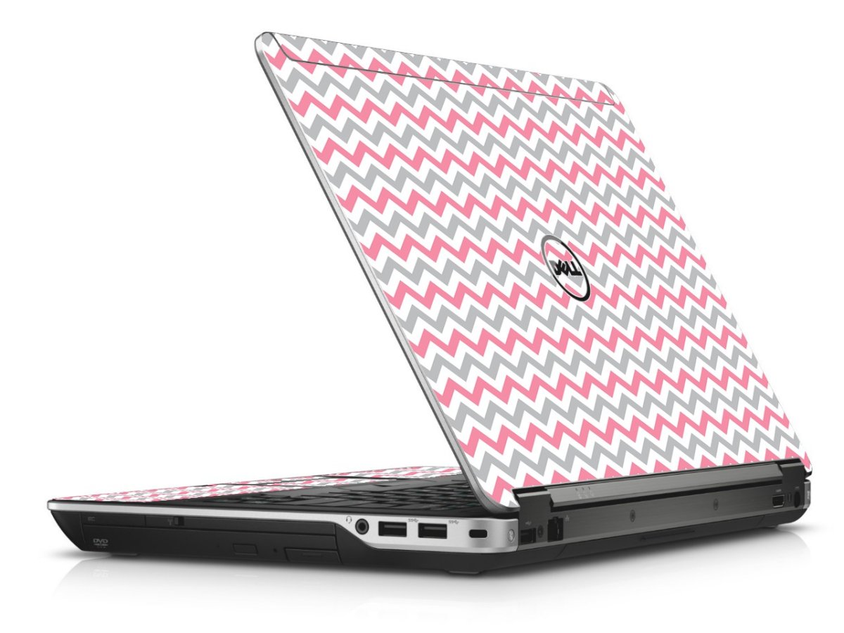 Pink Grey Chevron Waves Dell E6440 Laptop Skin