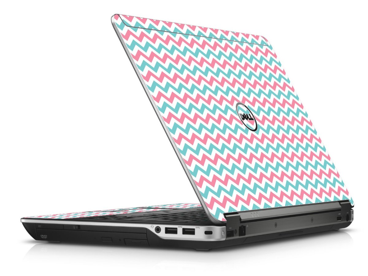 Pink Teal Chevron Waves Dell E6440 Laptop Skin