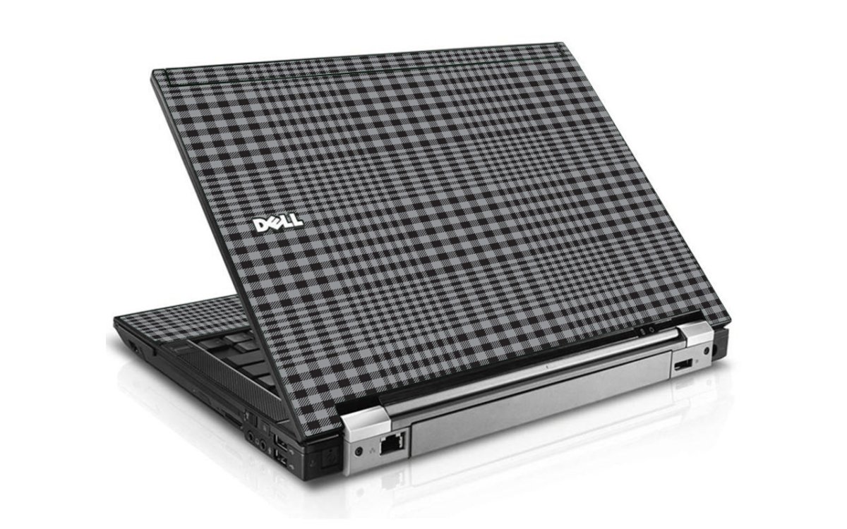 Darkest Grey Plaid Dell E6510 Laptop Skin