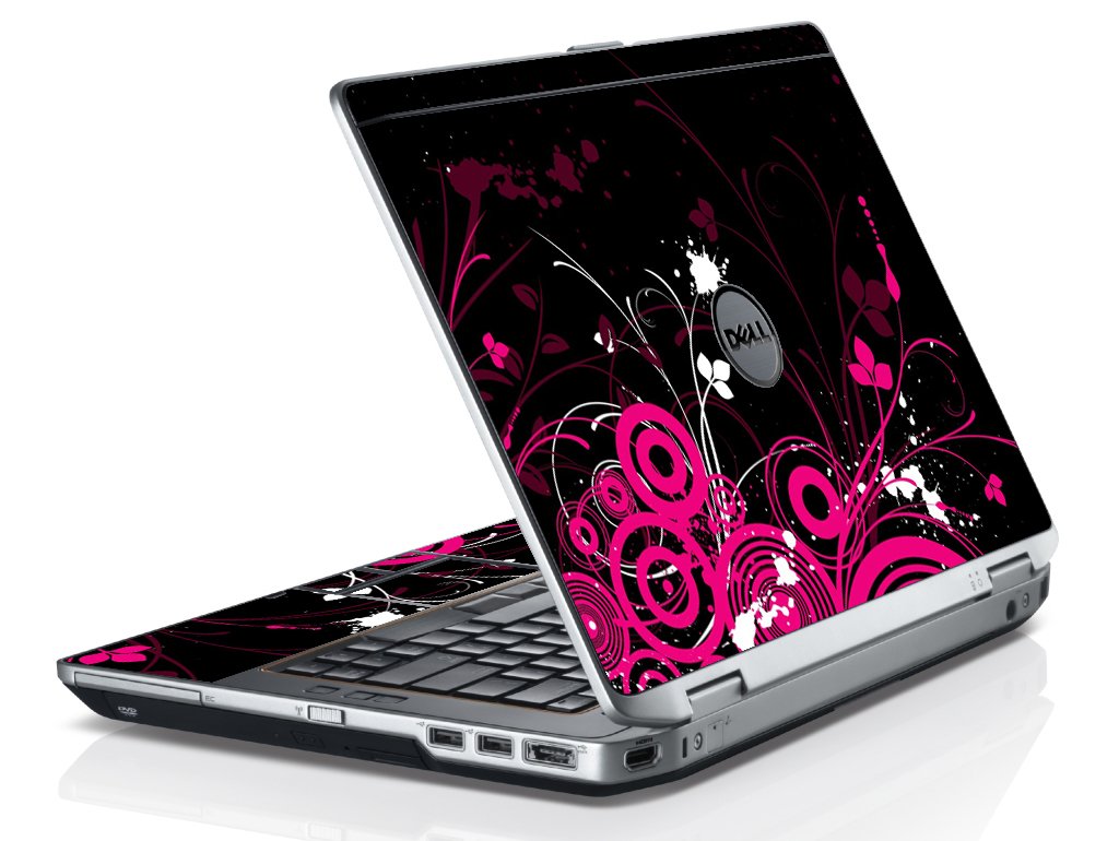 Black Pink Butterfly Dell E6520 Laptop Skin