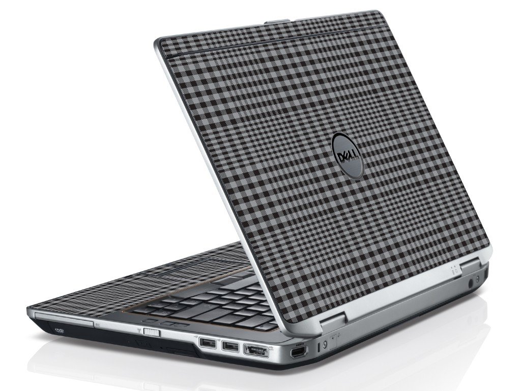 Darkest Grey Plaid Dell E6520 Laptop Skin