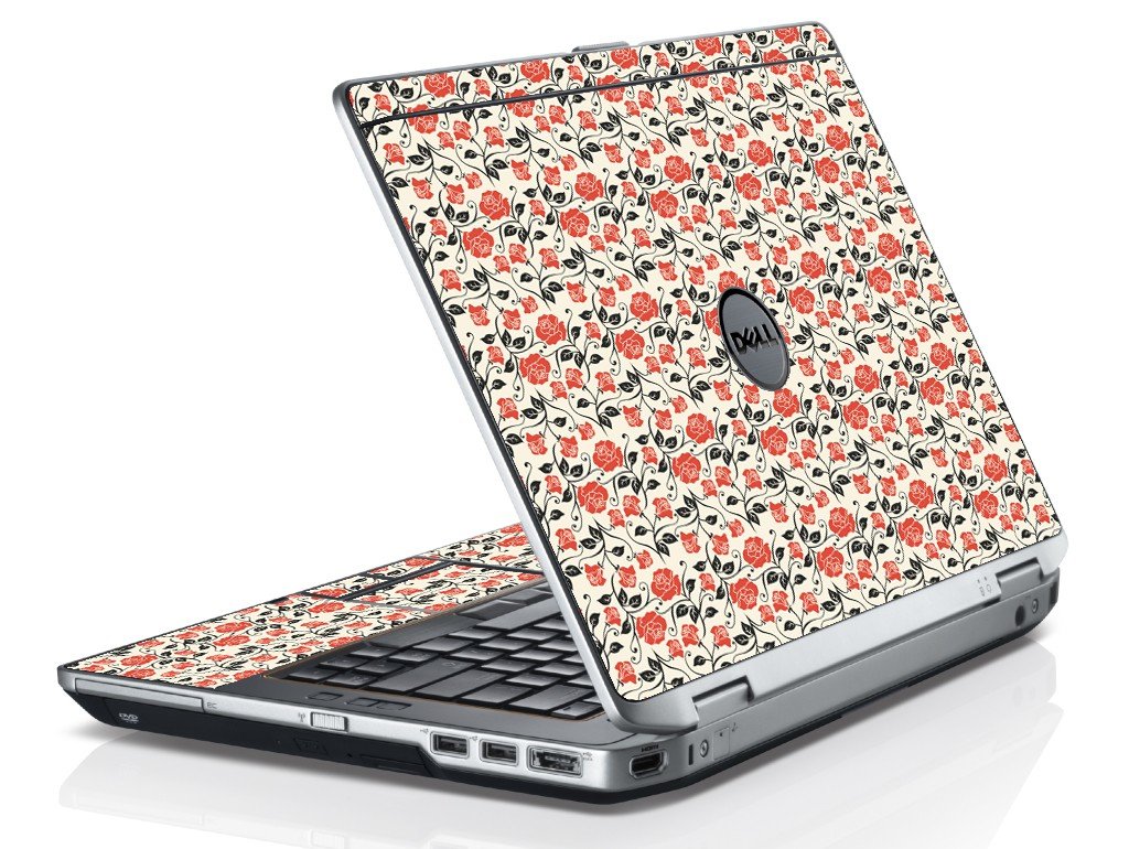 Pink Black Roses Dell E6520 Laptop Skin