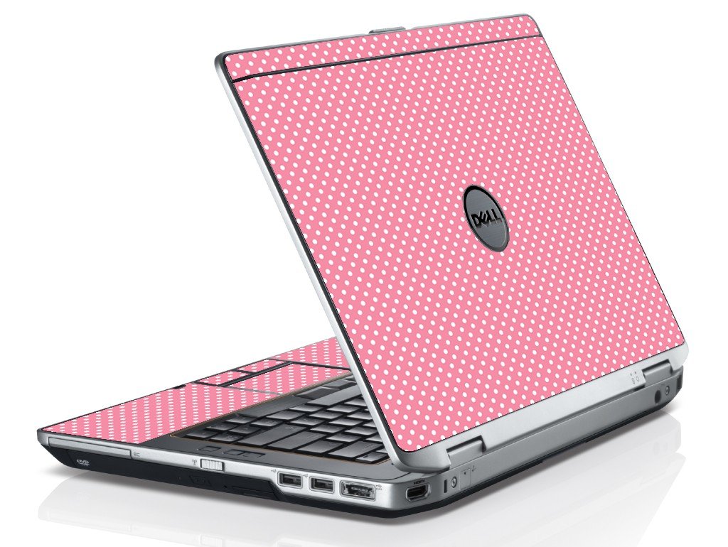 Retro Salmon Polka Dell E6520 Laptop Skin