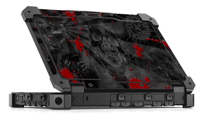 Dell Latitude 12 RUGGED EXTREME 7204 BLACK SKULLS RED Laptop Skin