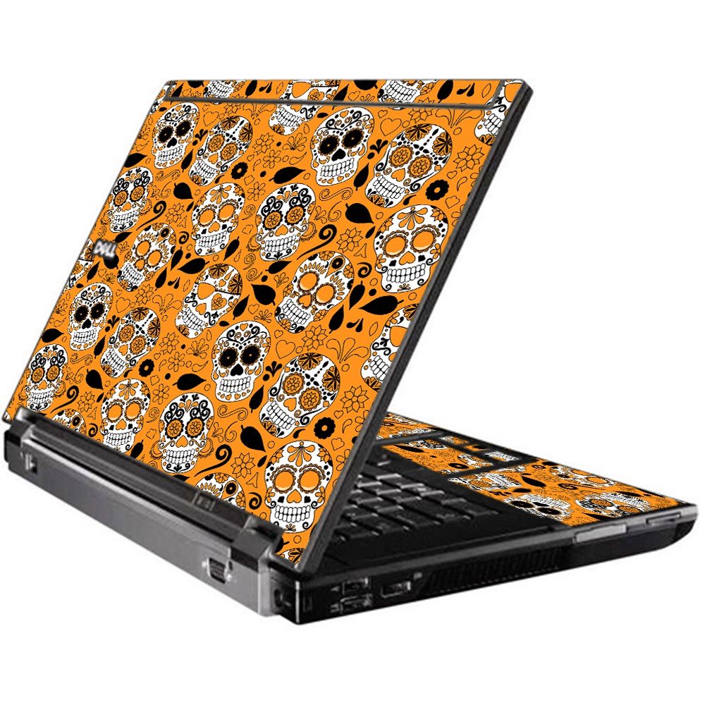 Orange Sugar Skulls Dell M4400 Laptop Skin