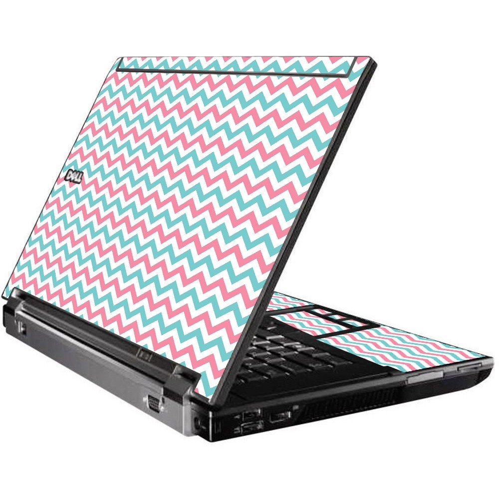 Pink Teal Chevron Waves Dell M4400 Laptop Skin