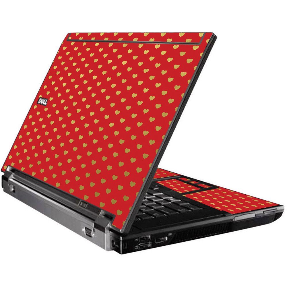 Red Gold Hearts Dell M4400 Laptop Skin